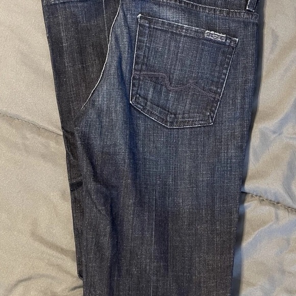 7 For all Mankind Low Rise Bootcut Jeans Women's 28 Dark Wash Denim Solid - Picture 2 of 7